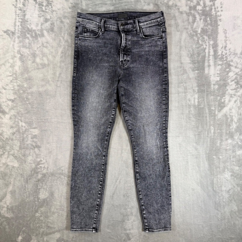 MOTHER The Stunner Skinny Jeans Women's Size 28 Gray Train Stops Denim